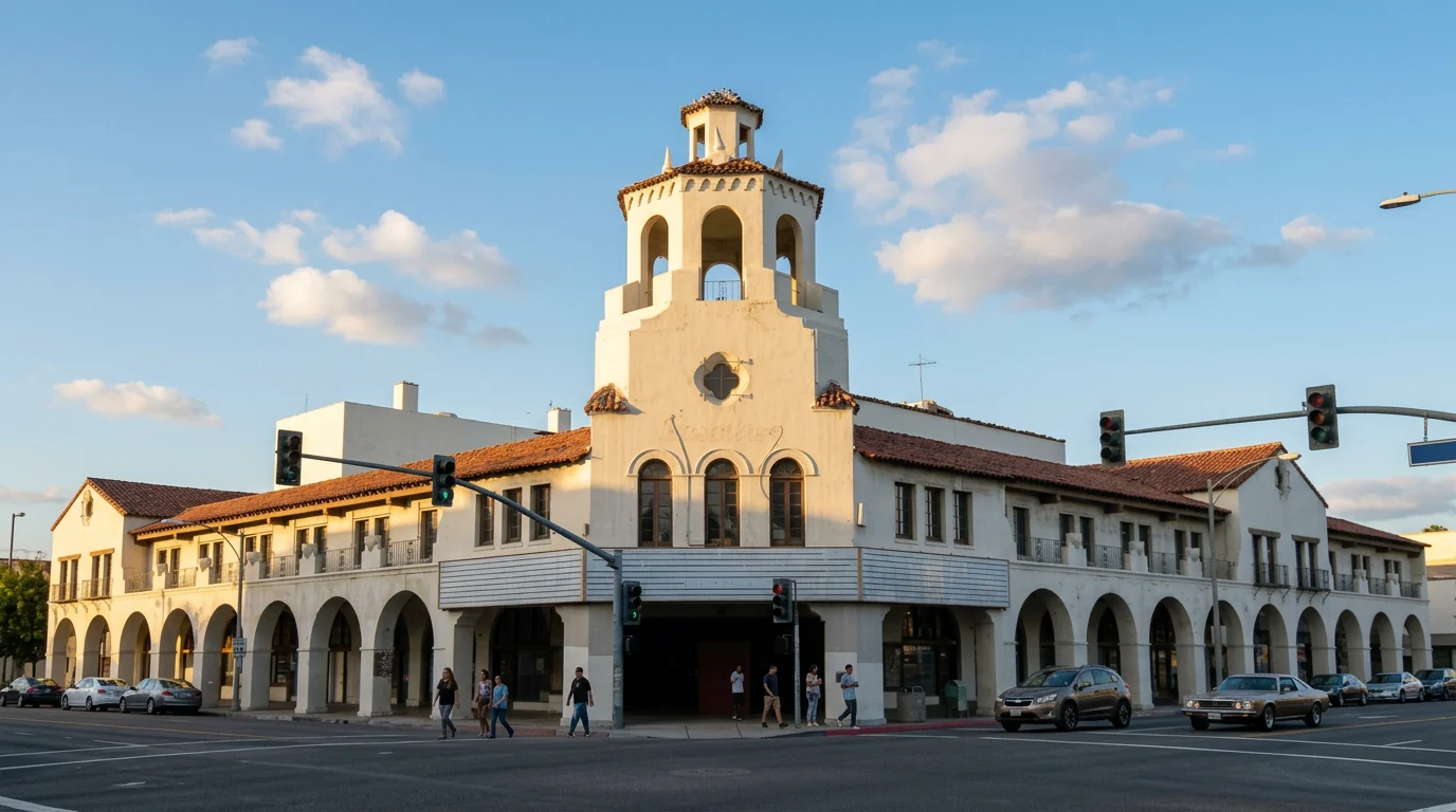 Fox Performing Arts Center in downtown Riverside in late afternoon light
