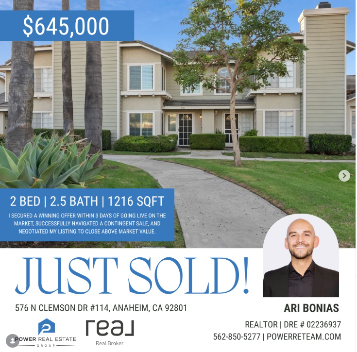 Power sold-home Instagram post