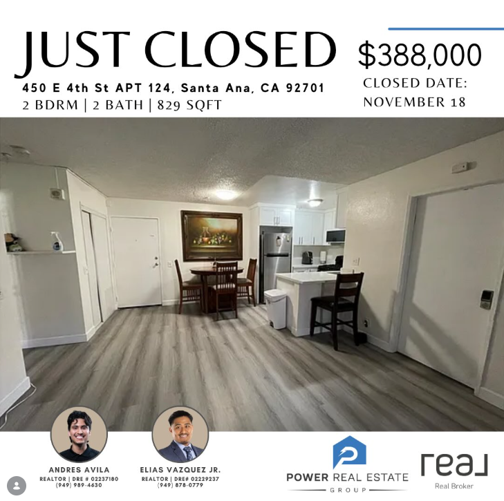 Power sold-home Instagram post